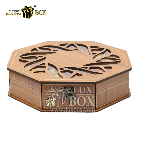 جعبه چوبی پذیرایی آجیل و خشکبار لوکس باکس کد LBL023