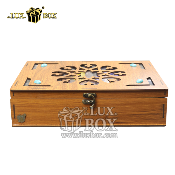 جعبه دمنوش پذیرایی چای کیسه ای تی بگ چوبی لوکس باکس کد LB011
