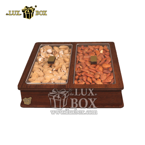جعبه آجیل و خشکبار پذیرایی چوبی لوکس باکس کد LB24-1