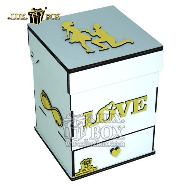جعبه گل هدیه کادو چوبی لوکس باکس کد LB202