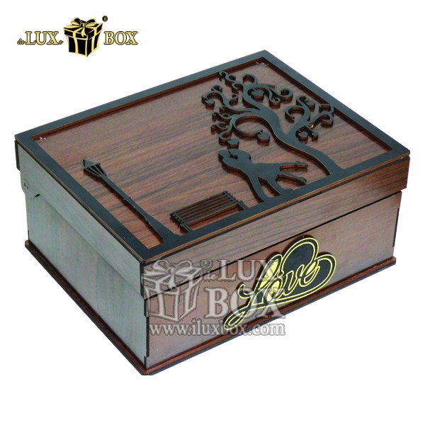 جعبه گل هدیه کادو چوبی لوکس باکس کد  LB271