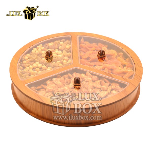 جعبه هدیه آجیل و خشکبار چوبی لوکس باکس کد LB35-01