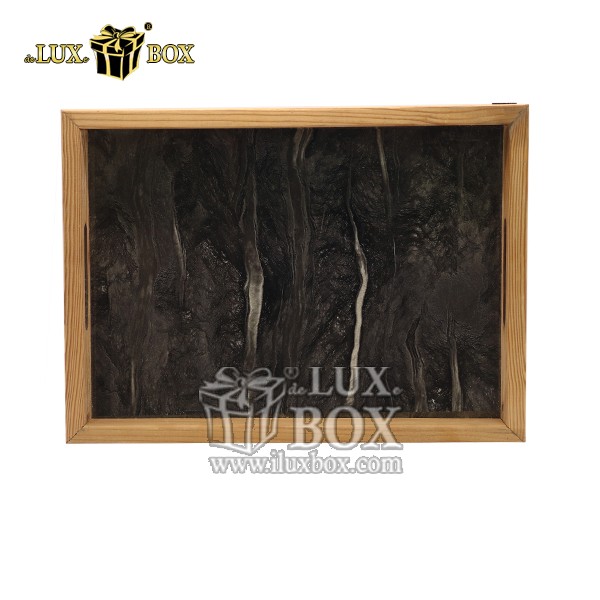 سینی پذیرایی چوبی طرح ماربل لوکس باکس کد LBL560