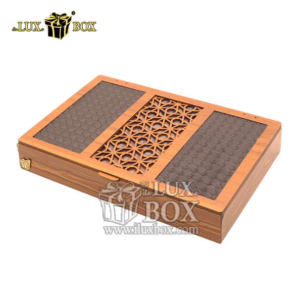 جعبه دمنوش پذیرایی پی وی سی مدل چرم لوکس باکس کد LB653
